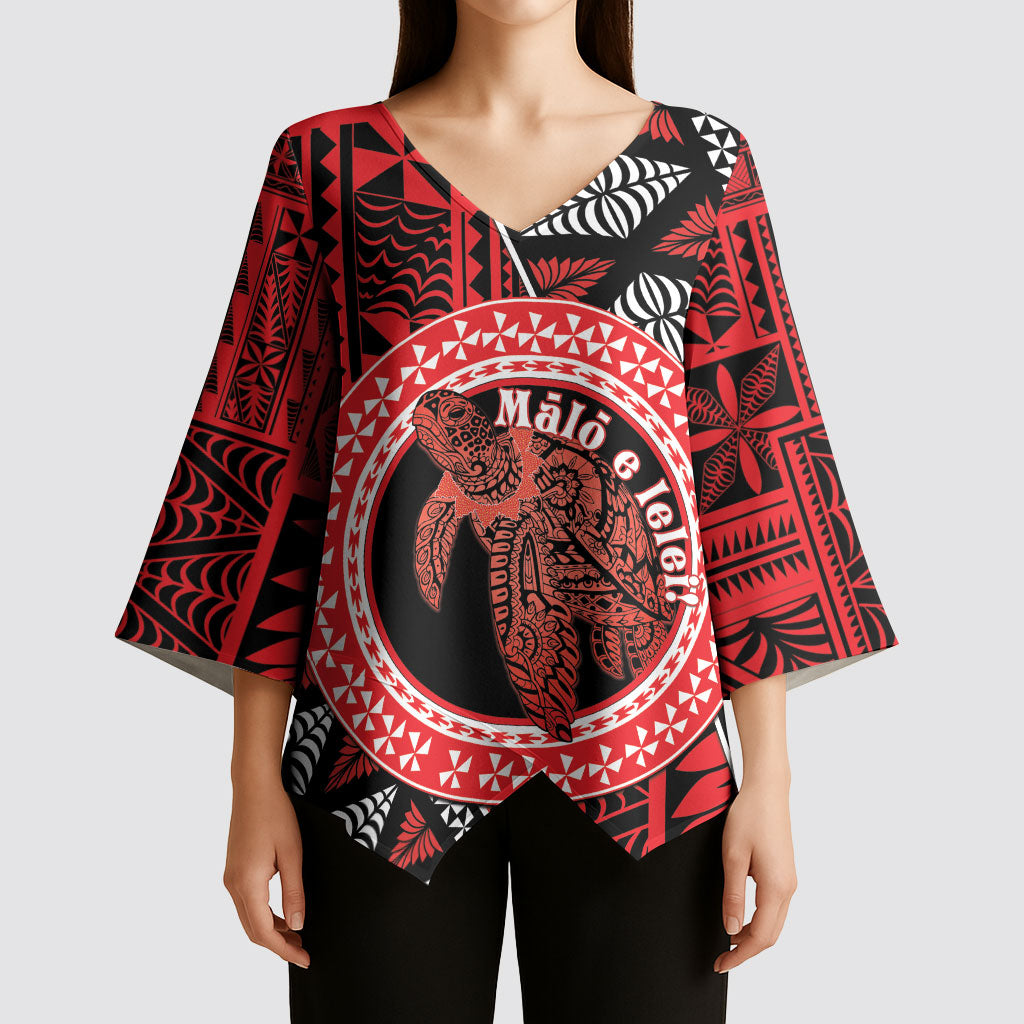 Personalised Tonga Language Week Kimono Sleeve Blouse Heilala Turtle Malo E Lelei