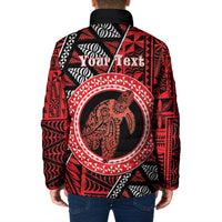 Personalised Tonga Language Week Padded Jacket Heilala Turtle Malo E Lelei