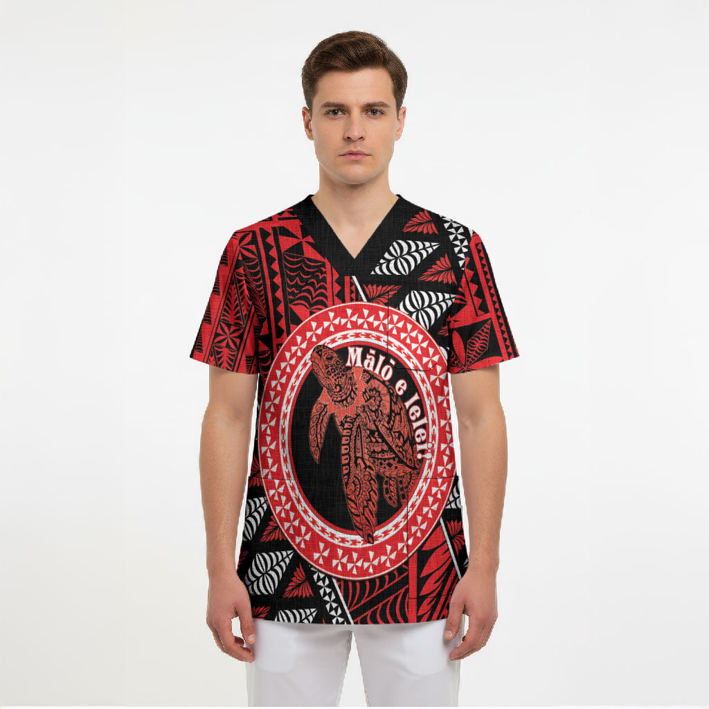 Personalised Tonga Language Week Scrub Top Heilala Turtle Malo E Lelei