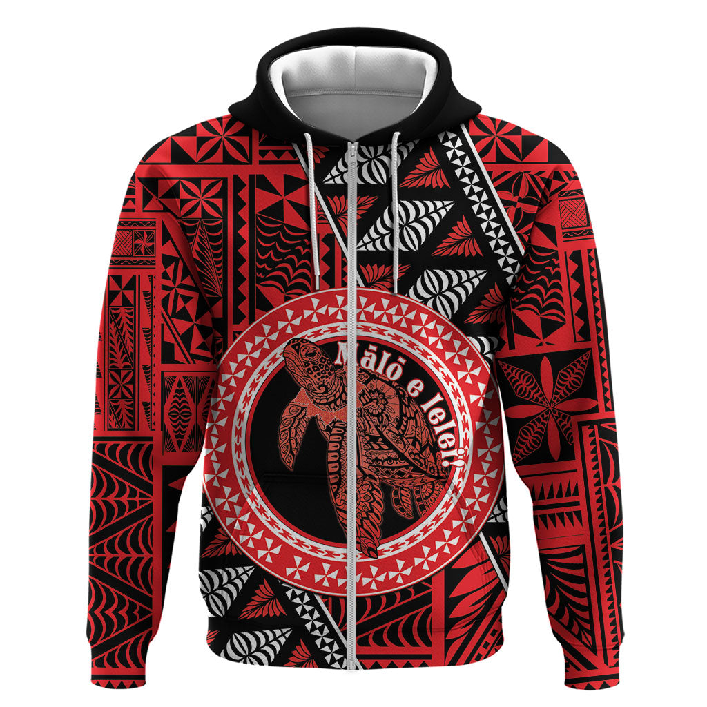 Personalised Tonga Language Week Zip Hoodie Heilala Turtle Malo E Lelei