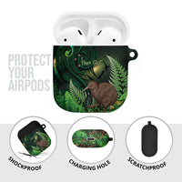 Kiwi New Zealand Personalised AirPods Case Aotearoa Map Silver Fern Koru Pattern LT22 - Polynesian Pride