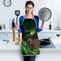 Kiwi New Zealand Personalised Apron Aotearoa Map Silver Fern Koru Pattern LT22 - Polynesian Pride