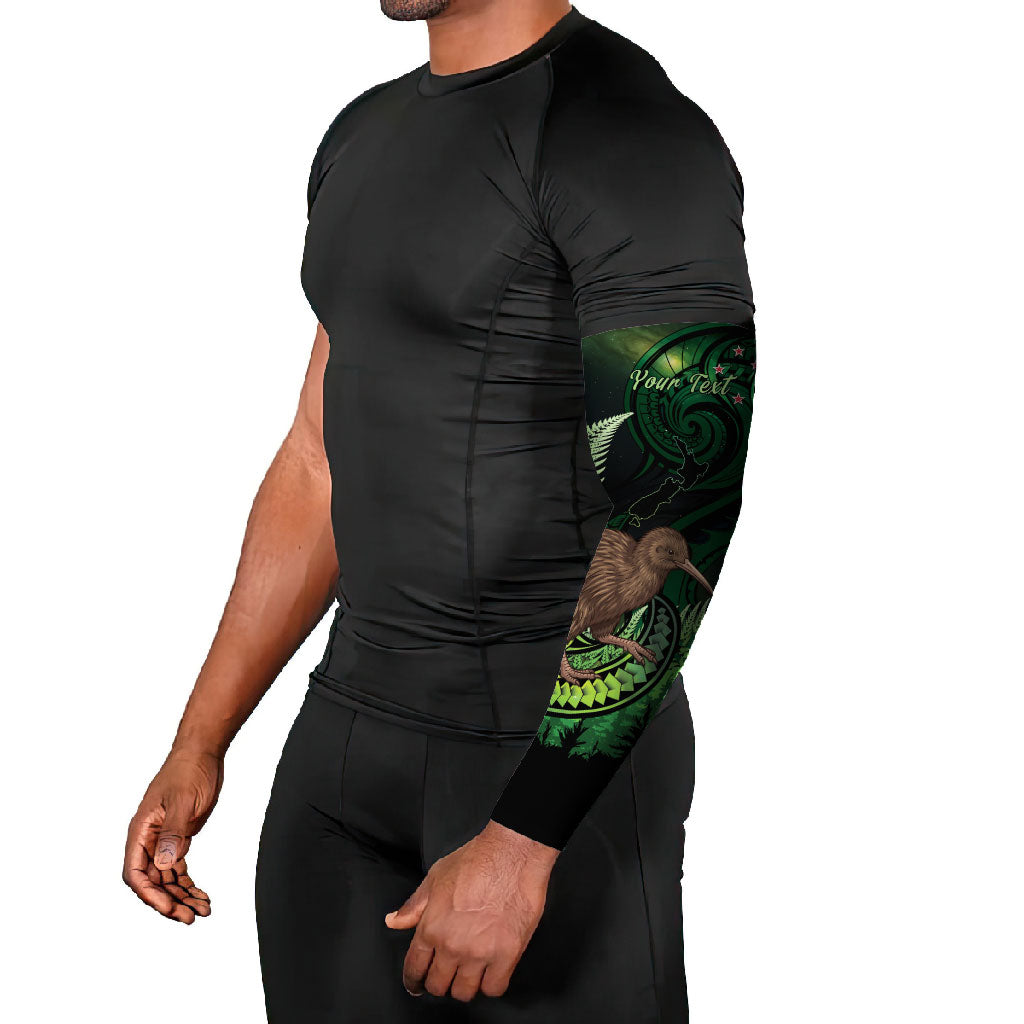 Kiwi New Zealand Personalised Arm Sleeves Aotearoa Map Silver Fern Koru Pattern LT22 - Polynesian Pride