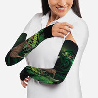 Kiwi New Zealand Personalised Arm Sleeves Aotearoa Map Silver Fern Koru Pattern LT22 - Polynesian Pride