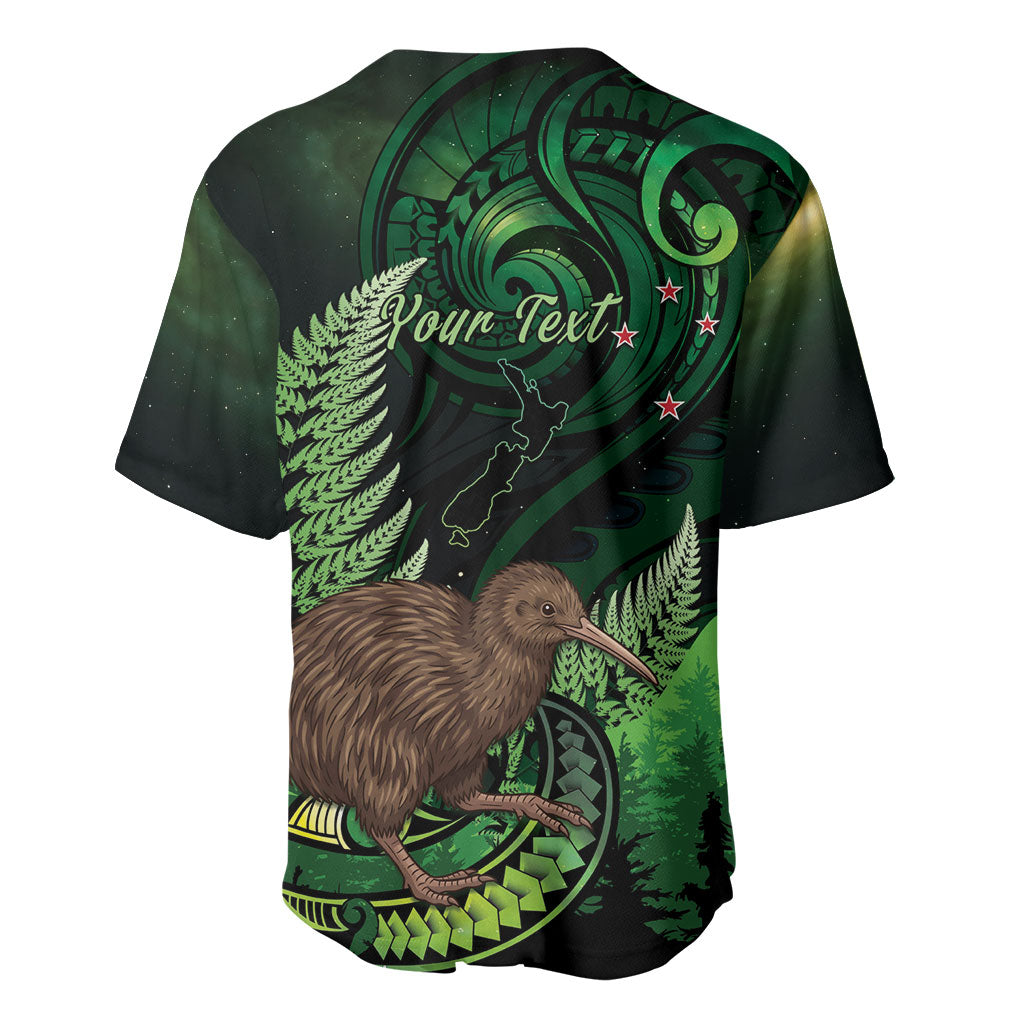 Kiwi New Zealand Personalised Baseball Jersey Aotearoa Map Silver Fern Koru Pattern LT22 - Polynesian Pride