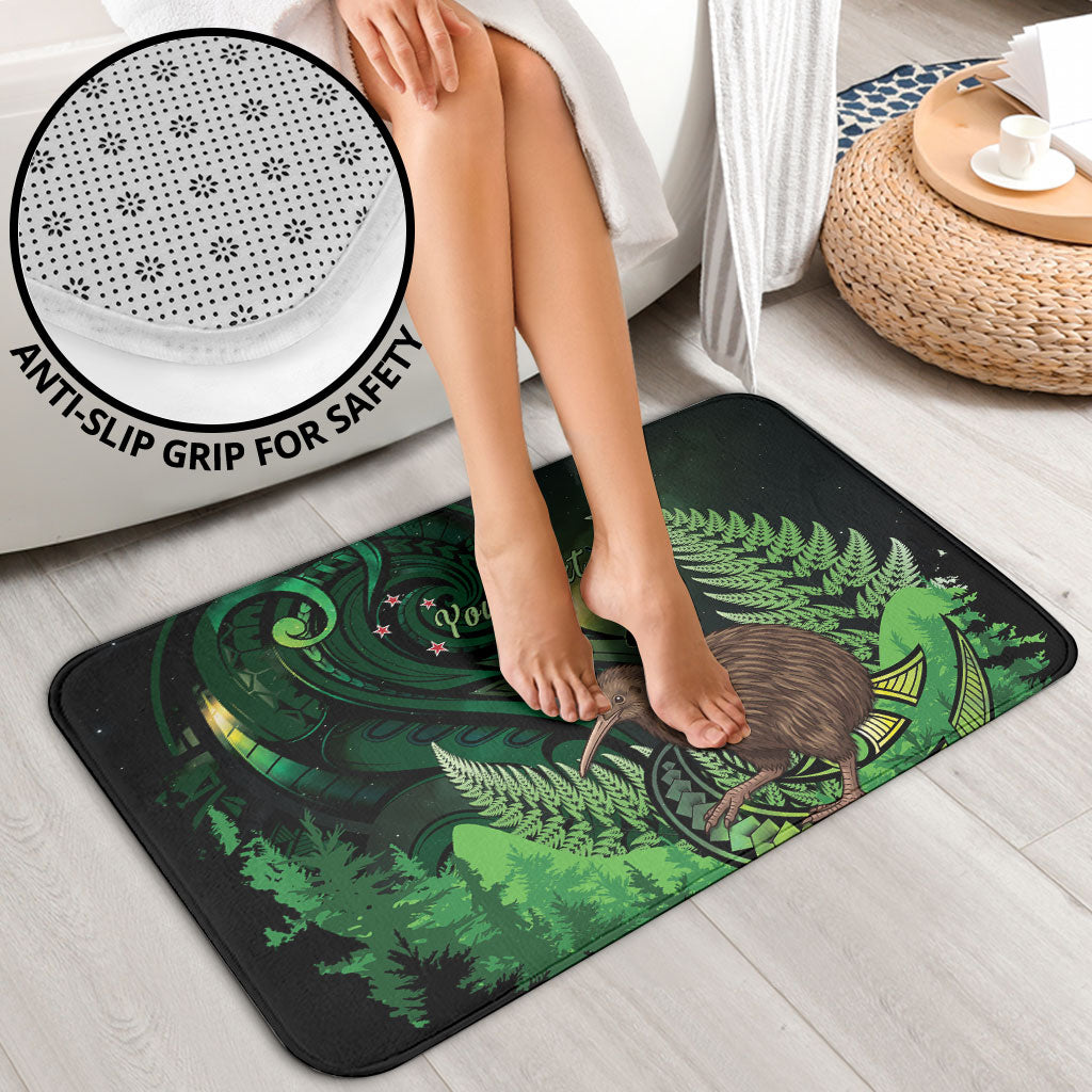 Kiwi New Zealand Personalised Bathroom Set Aotearoa Map Silver Fern Koru Pattern LT22 - Polynesian Pride