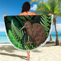 Kiwi New Zealand Personalised Beach Blanket Aotearoa Map Silver Fern Koru Pattern LT22 - Polynesian Pride