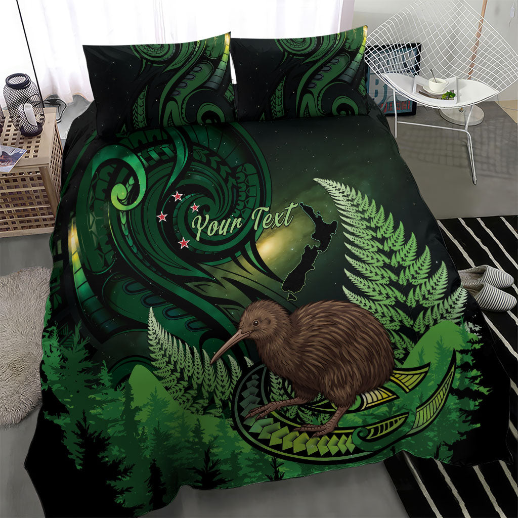 Kiwi New Zealand Personalised Bedding Set Aotearoa Map Silver Fern Koru Pattern LT22 - Polynesian Pride