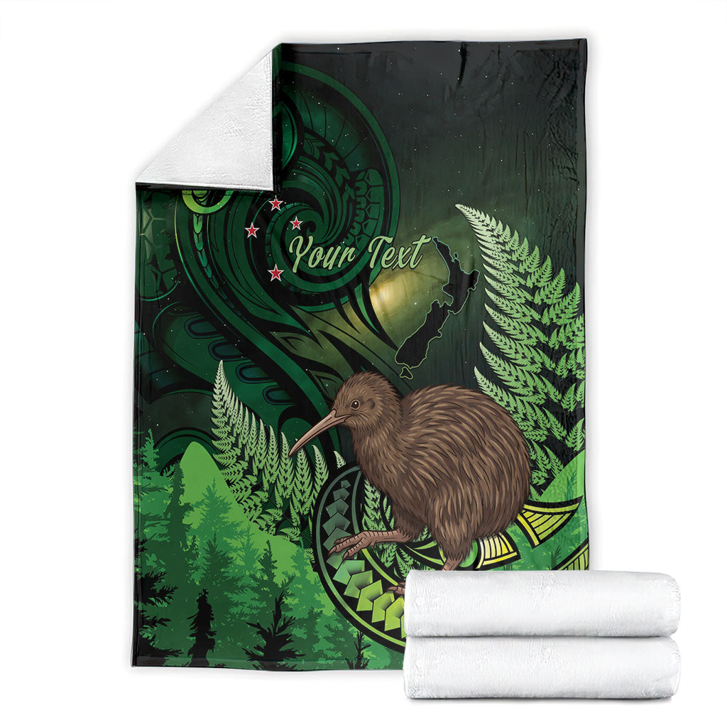 Kiwi New Zealand Personalised Blanket Aotearoa Map Silver Fern Koru Pattern LT22 - Polynesian Pride