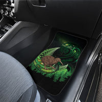 Kiwi New Zealand Personalised Car Mats Aotearoa Map Silver Fern Koru Pattern LT22 - Polynesian Pride