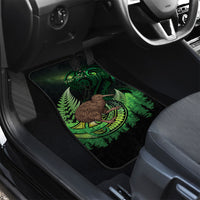 Kiwi New Zealand Personalised Car Mats Aotearoa Map Silver Fern Koru Pattern LT22 - Polynesian Pride