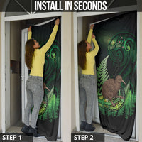 Kiwi New Zealand Personalised Door Cover Aotearoa Map Silver Fern Koru Pattern LT22 - Polynesian Pride