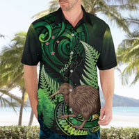 Kiwi New Zealand Personalised Hawaiian Shirt Aotearoa Map Silver Fern Koru Pattern LT22 - Polynesian Pride