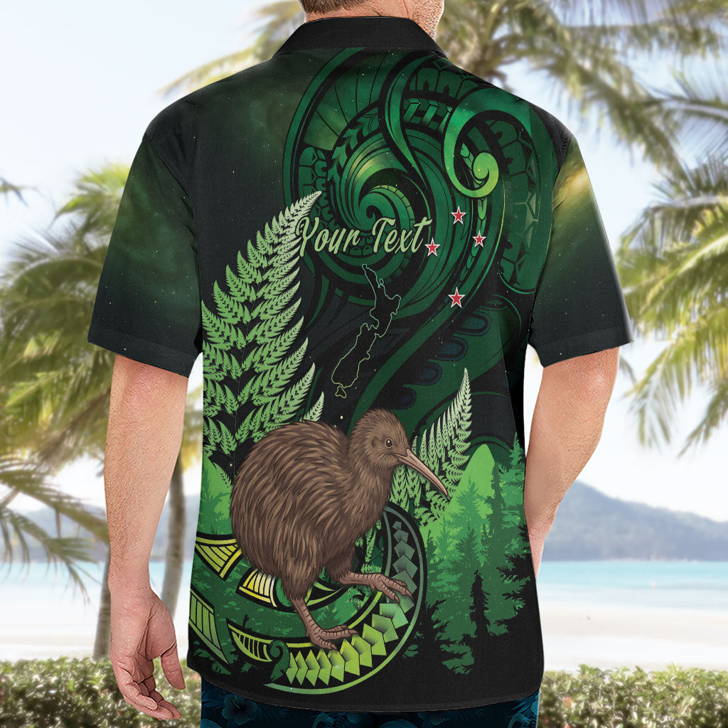 Kiwi New Zealand Personalised Hawaiian Shirt Aotearoa Map Silver Fern Koru Pattern LT22 - Polynesian Pride