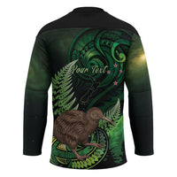 Kiwi New Zealand Personalised Hockey Jersey Aotearoa Map Silver Fern Koru Pattern LT22 - Polynesian Pride