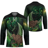 Kiwi New Zealand Personalised Hockey Jersey Aotearoa Map Silver Fern Koru Pattern LT22 - Polynesian Pride