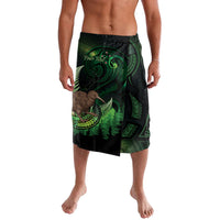 Kiwi New Zealand Personalised Lavalava Aotearoa Map Silver Fern Koru Pattern LT22 Green - Polynesian Pride