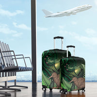 Kiwi New Zealand Personalised Luggage Cover Aotearoa Map Silver Fern Koru Pattern LT22 - Polynesian Pride