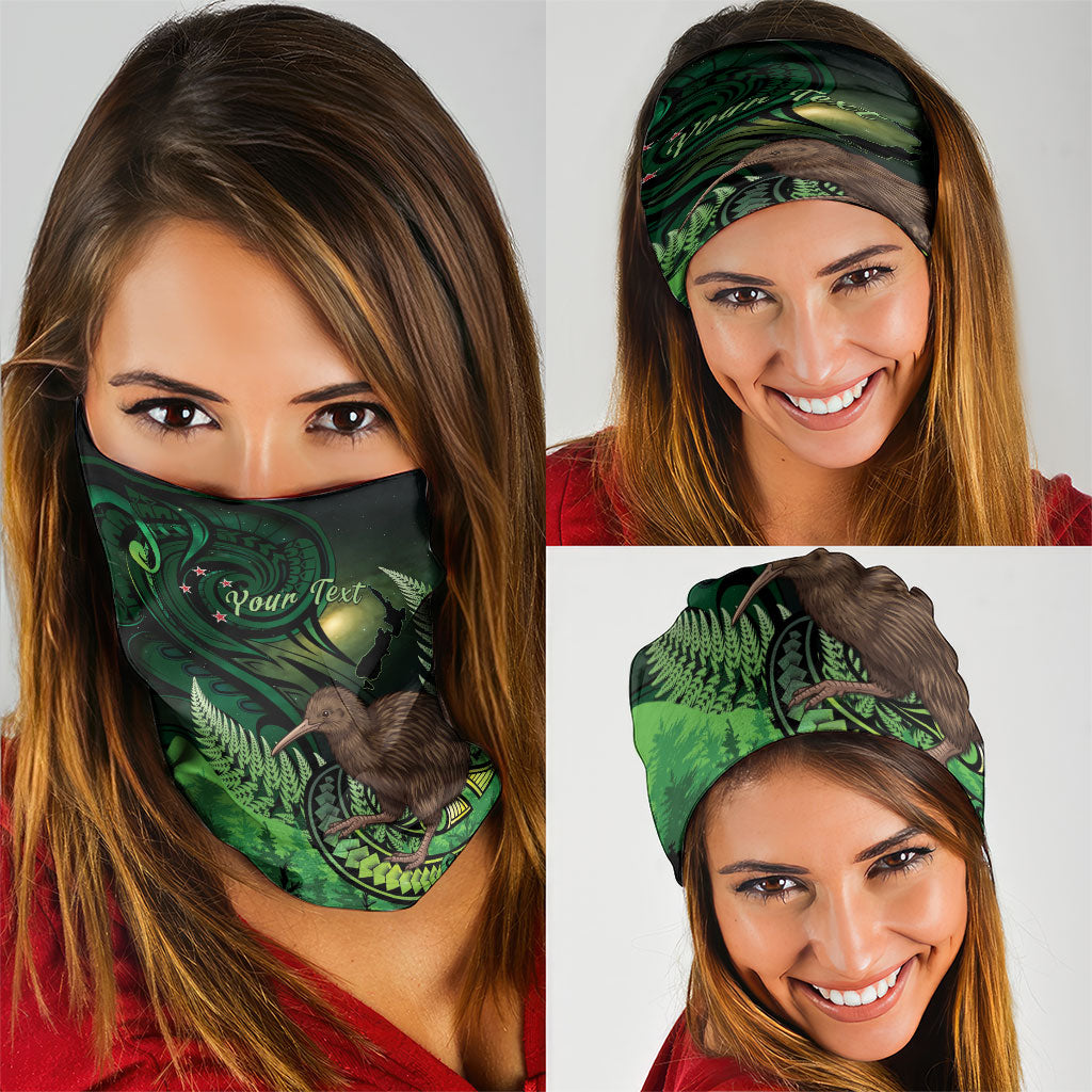 Kiwi New Zealand Personalised Neck Gaiter Aotearoa Map Silver Fern Koru Pattern LT22 - Polynesian Pride