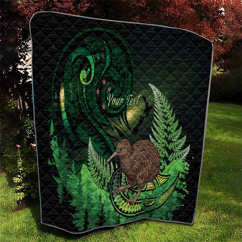 Kiwi New Zealand Personalised Quilt Aotearoa Map Silver Fern Koru Pattern LT22 - Polynesian Pride