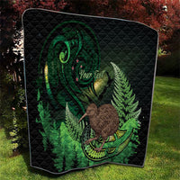 Kiwi New Zealand Personalised Quilt Aotearoa Map Silver Fern Koru Pattern LT22 - Polynesian Pride