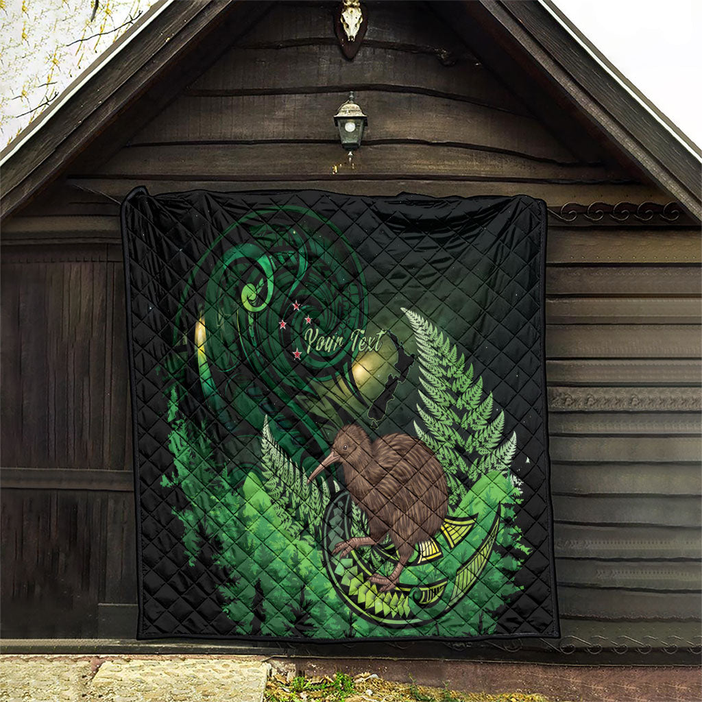 Kiwi New Zealand Personalised Quilt Aotearoa Map Silver Fern Koru Pattern LT22 - Polynesian Pride