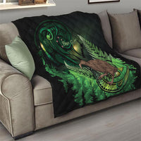 Kiwi New Zealand Personalised Quilt Aotearoa Map Silver Fern Koru Pattern LT22 - Polynesian Pride