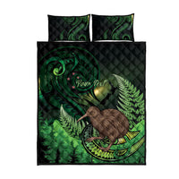 Kiwi New Zealand Personalised Quilt Bed Set Aotearoa Map Silver Fern Koru Pattern