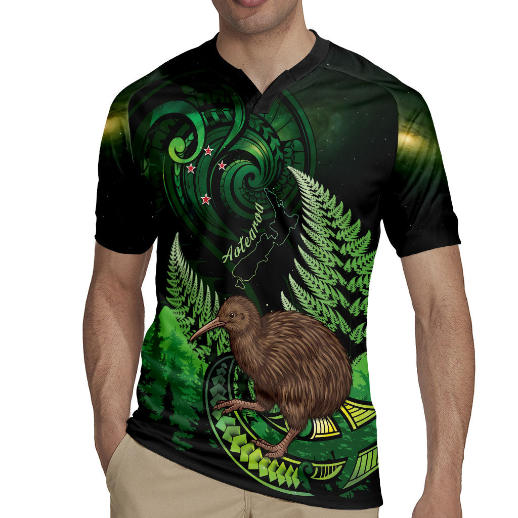 Kiwi New Zealand Personalised Rugby Jersey Aotearoa Map Silver Fern Koru Pattern LT22 - Polynesian Pride