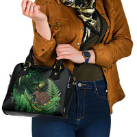 Kiwi New Zealand Personalised Shoulder Handbag Aotearoa Map Silver Fern Koru Pattern LT22 - Polynesian Pride