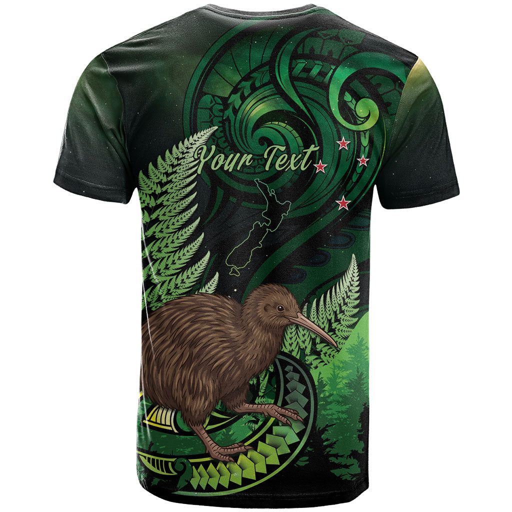 Kiwi New Zealand Personalised T Shirt Aotearoa Map Silver Fern Koru Pattern LT22 - Polynesian Pride