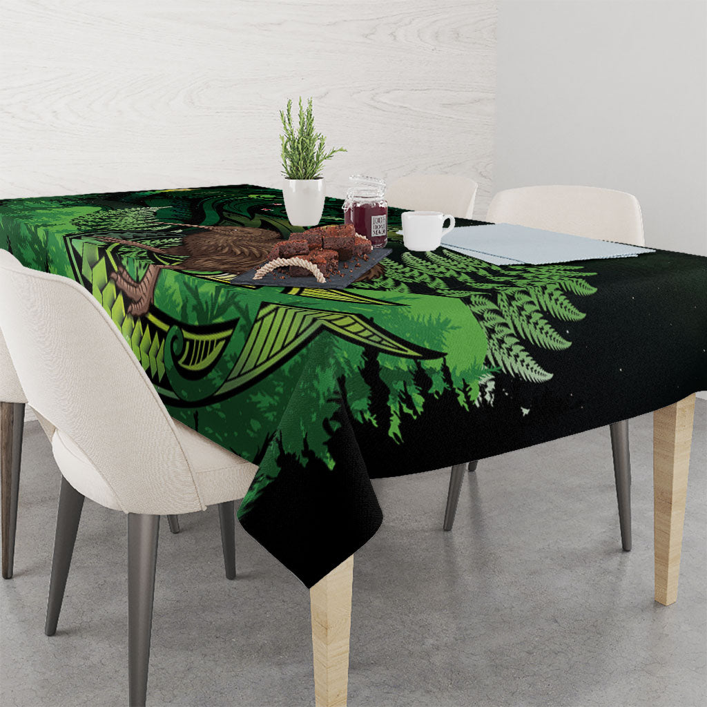 Kiwi New Zealand Personalised Tablecloth Aotearoa Map Silver Fern Koru Pattern LT22 - Polynesian Pride