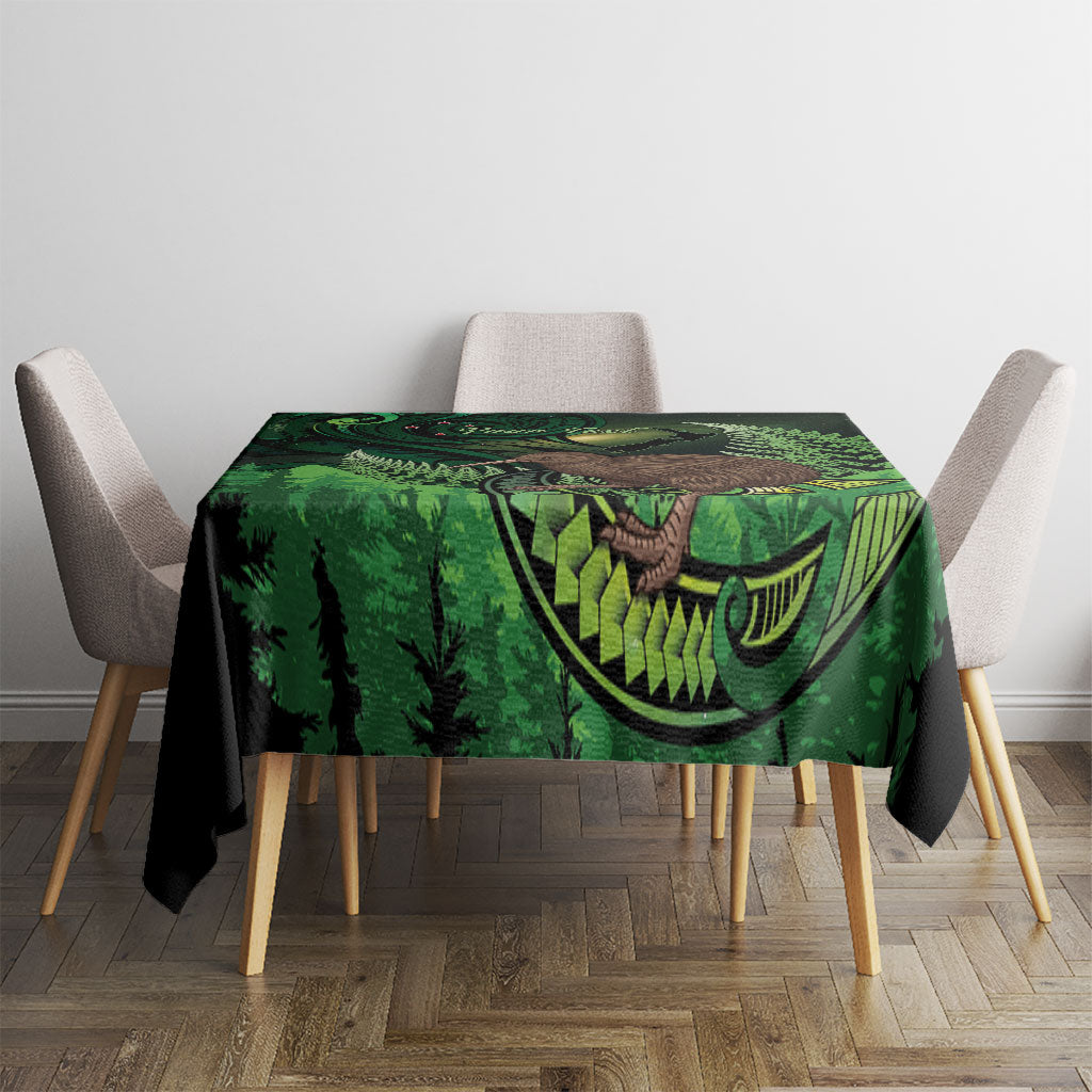 Kiwi New Zealand Personalised Tablecloth Aotearoa Map Silver Fern Koru Pattern LT22 - Polynesian Pride