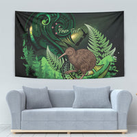 Kiwi New Zealand Personalised Tapestry Aotearoa Map Silver Fern Koru Pattern LT22 - Polynesian Pride