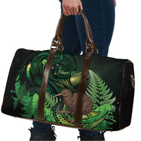 Kiwi New Zealand Personalised Travel Bag Aotearoa Map Silver Fern Koru Pattern LT22 - Polynesian Pride