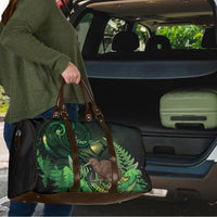 Kiwi New Zealand Personalised Travel Bag Aotearoa Map Silver Fern Koru Pattern LT22 - Polynesian Pride