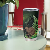 Kiwi New Zealand Personalised Tumbler Cup Aotearoa Map Silver Fern Koru Pattern LT22 - Polynesian Pride