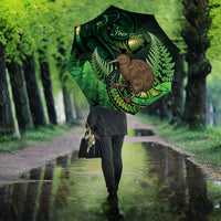 Kiwi New Zealand Personalised Umbrella Aotearoa Map Silver Fern Koru Pattern LT22 - Polynesian Pride