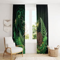 Kiwi New Zealand Personalised Window Curtain Aotearoa Map Silver Fern Koru Pattern LT22 - Polynesian Pride
