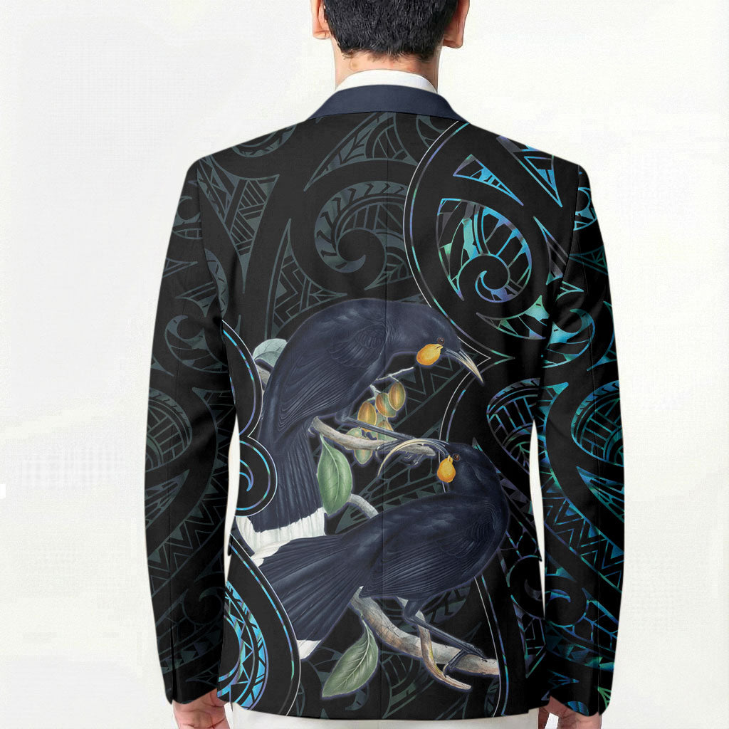 New Zealand Huia Bird Blazer Paua Shell Maori Pattern