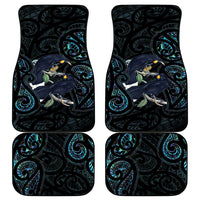 New Zealand Huia Bird Car Mats Paua Shell Maori Pattern