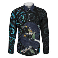 New Zealand Huia Bird Family Matching Summer Maxi Dress and Hawaiian Shirt Paua Shell Maori Pattern
