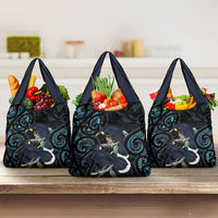 New Zealand Huia Bird Grocery Bag Paua Shell Maori Pattern