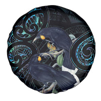 New Zealand Huia Bird Spare Tire Cover Paua Shell Maori Pattern