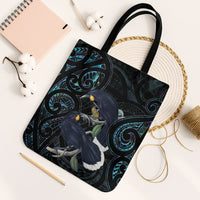New Zealand Huia Bird Tote Bag Paua Shell Maori Pattern