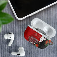 Kiwi New Zealand Personalised AirPods Case NZ Map Pohutukawa Fern Maori Pattern LT22 - Polynesian Pride
