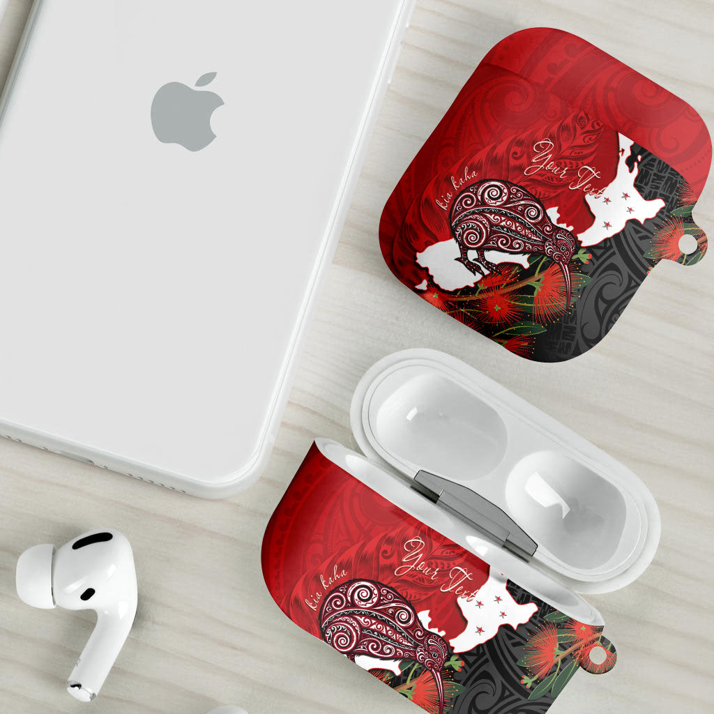 Kiwi New Zealand Personalised AirPods Case NZ Map Pohutukawa Fern Maori Pattern LT22 - Polynesian Pride