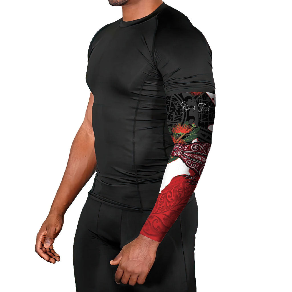 Kiwi New Zealand Personalised Arm Sleeves NZ Map Pohutukawa Fern Maori Pattern LT22 - Polynesian Pride