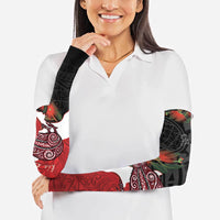 Kiwi New Zealand Personalised Arm Sleeves NZ Map Pohutukawa Fern Maori Pattern LT22 - Polynesian Pride