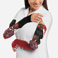 Kiwi New Zealand Personalised Arm Sleeves NZ Map Pohutukawa Fern Maori Pattern LT22 - Polynesian Pride